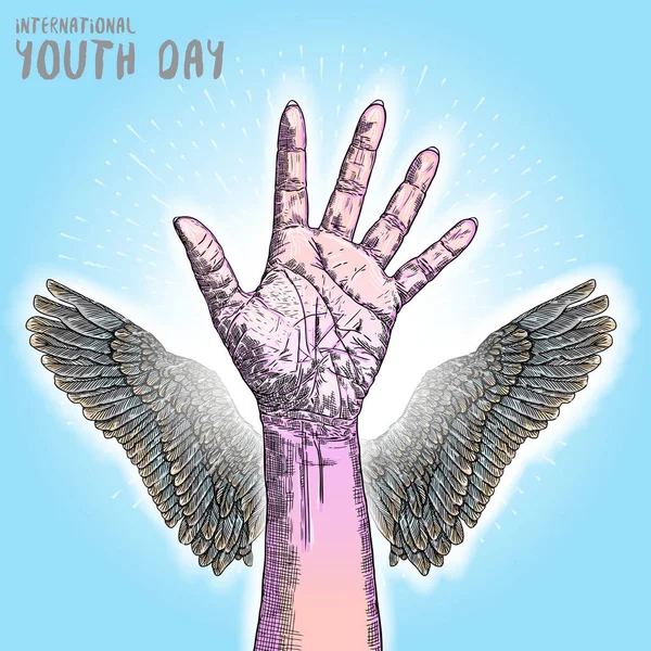 Journée internationale de la jeunesse sur la célébration annuelle du 12 août — Image vectorielle