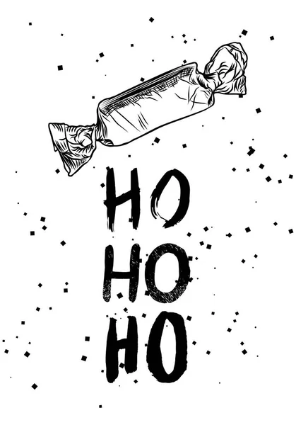 圣诞快乐新年贺卡与手写科托布鲁斯 — 图库矢量图片