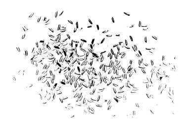 Arka plan basit pirinç tahıl rasgele atılmış kavramı desen