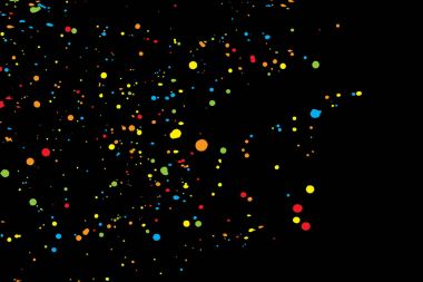 Renk splash illüstrasyon siyah arka plan üzerine. Renkli