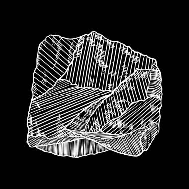 Taş el çizilmiş kroki. Taş ve kaya çıkım Şti çizim