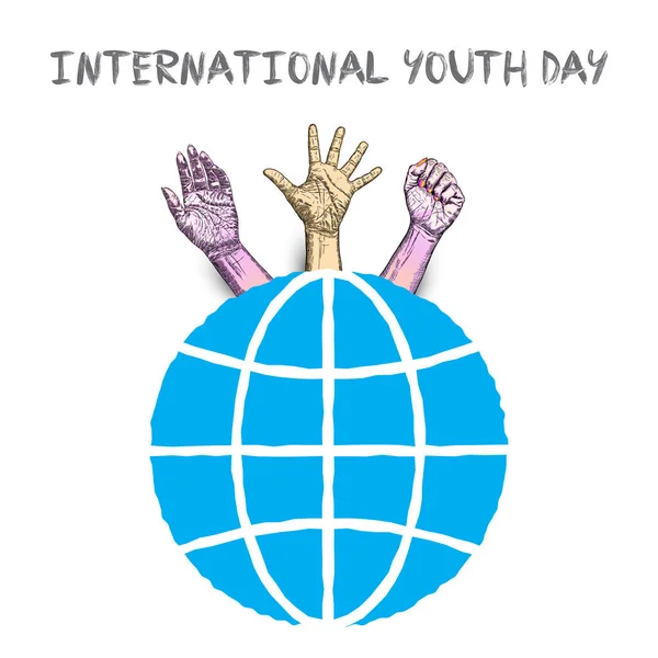 International Youth Day, IYD is an awareness day designated by t — Stock Vector