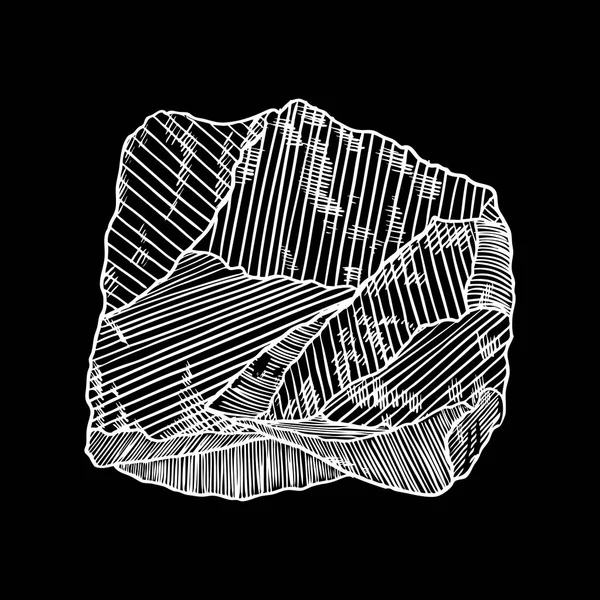 Dibujo dibujado a mano de piedra. Piedra y roca en el dibujo sti eclosión — Archivo Imágenes Vectoriales