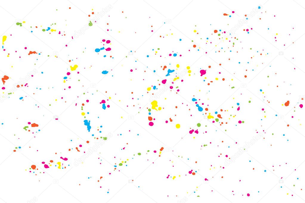 Colorful confetti isolated on white background. Abstract white b