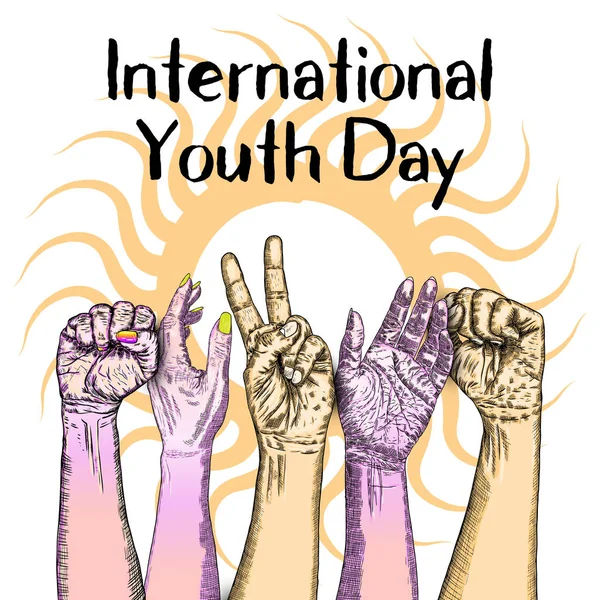 International Youth Day, IYD is an awareness day designated by t — Stock Vector