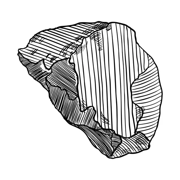 Dibujo dibujado a mano de piedra. Piedra y roca en el dibujo sti eclosión — Vector de stock