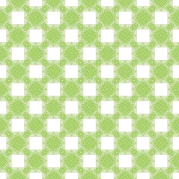 Naadloze geometrische patroon in groene kleur gemaakt van dunne platte tren — Stockvector