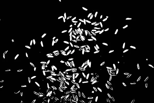 Белый рис на черном фоне. Органическая текстура. Силуэт r — стоковый вектор