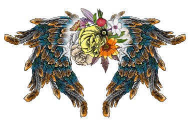 Beyaz arka plan üzerinde izole siyahişi dövme öğeleri. Dövme f