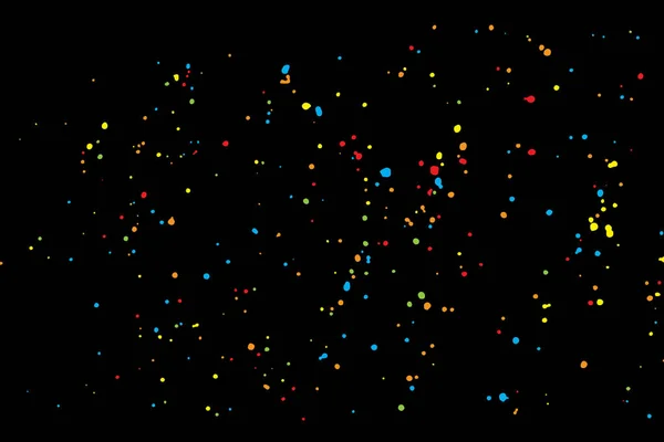 Fondo negro con muchos pequeños confeti redondos al azar, g — Vector de stock