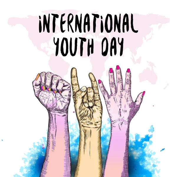 International Youth day design on annual 12 August celebration. — Stock Vector