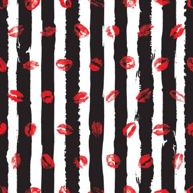 Pembe dudaklar soyulmuş arka plan üzerinde dikişsiz desen. Kırmızı Dudaklar ve 