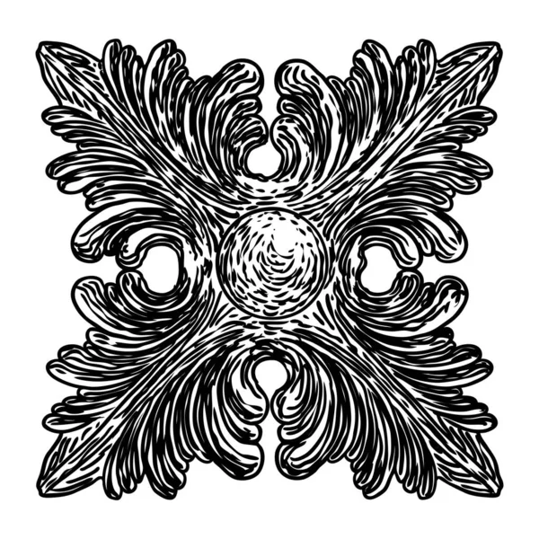 Dessin de losange ou forme carrée baroque design marbre pierre e — Image vectorielle