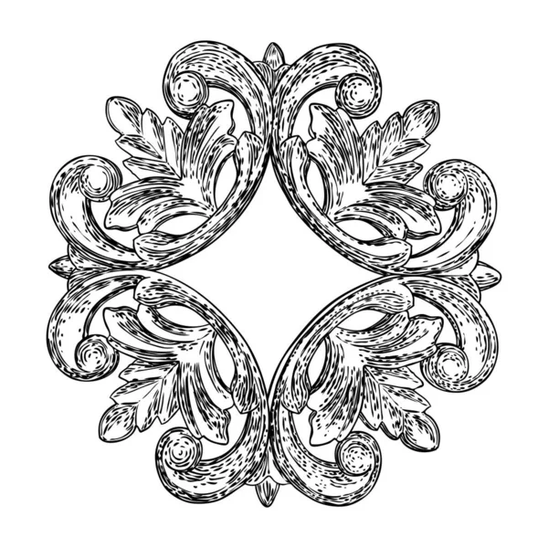Circular mandala floral redonda como vintage decorativo barroco ou —  Vetores de Stock