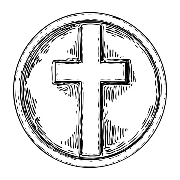 Decoratieve christelijke religie cross design. Religieuze crucifixio — Stockvector