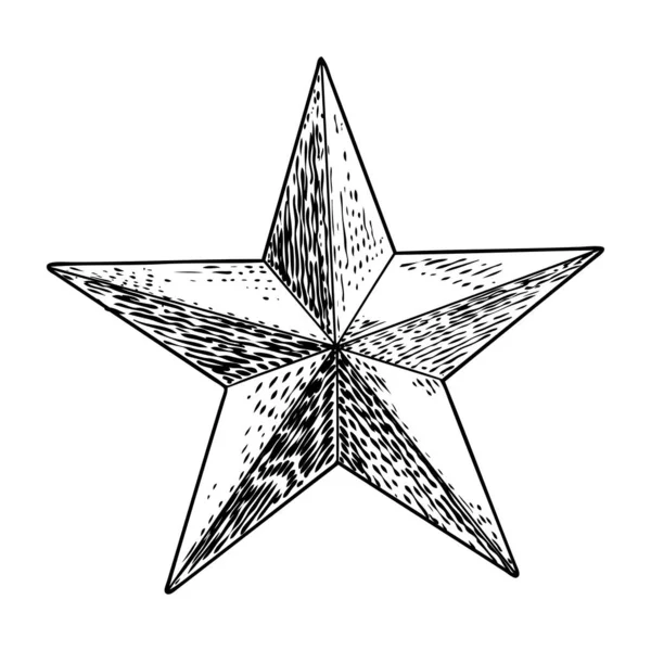 Realistic low polygon geometry shape star crystal. 3d geometric — Stock Vector