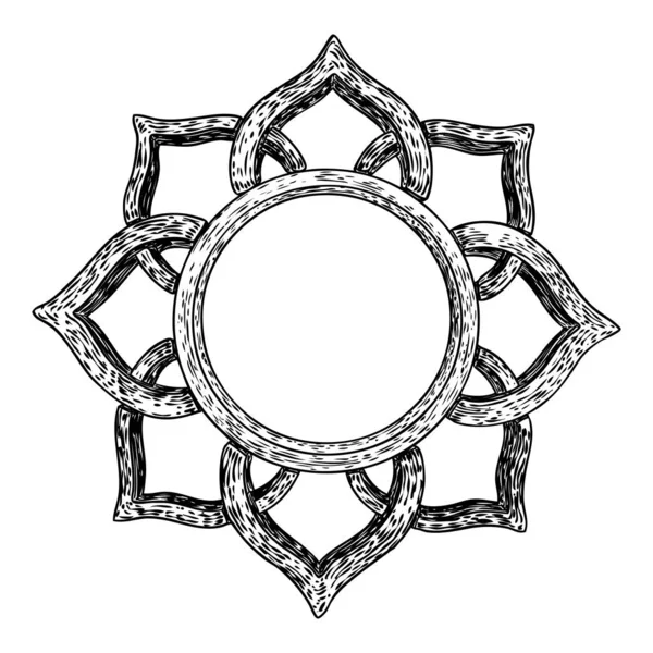 Mandala circular floral redonda como vintage decorativo barroco o — Archivo Imágenes Vectoriales