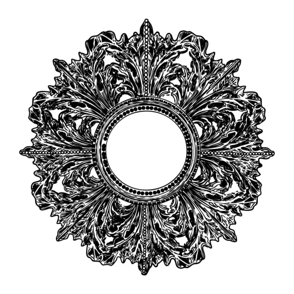 Kör alakú kerek virágos mandala, mint a vintage dekoratív barokk vagy — Stock Vector