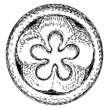 Barok antik tip çiçek desenli dairesel tasarım elementi. Anne!