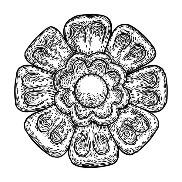 バロック古代のヴィンテージスタイルの花の円形のデザイン要素。馬 — ストックベクタ