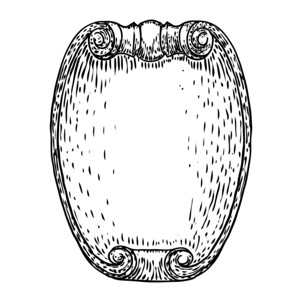 Štít. Prázdná ruční kresba starých kamenných praporců. E — Stockový vektor
