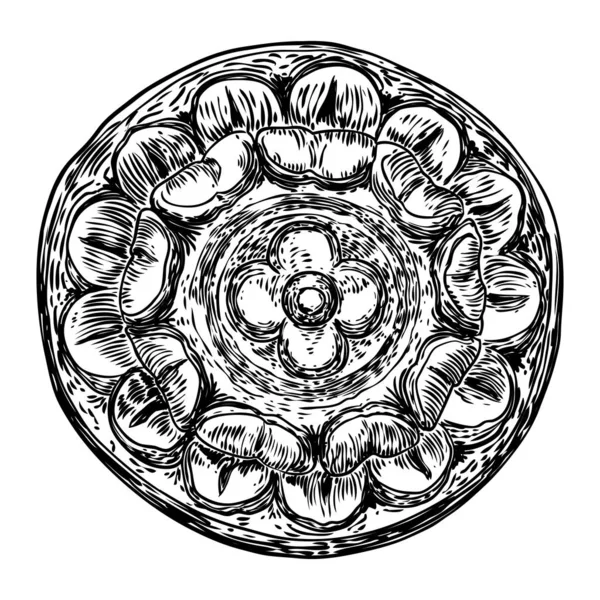 Style vintage floral élément de conception circulaire. Fleur de marbre rose — Image vectorielle