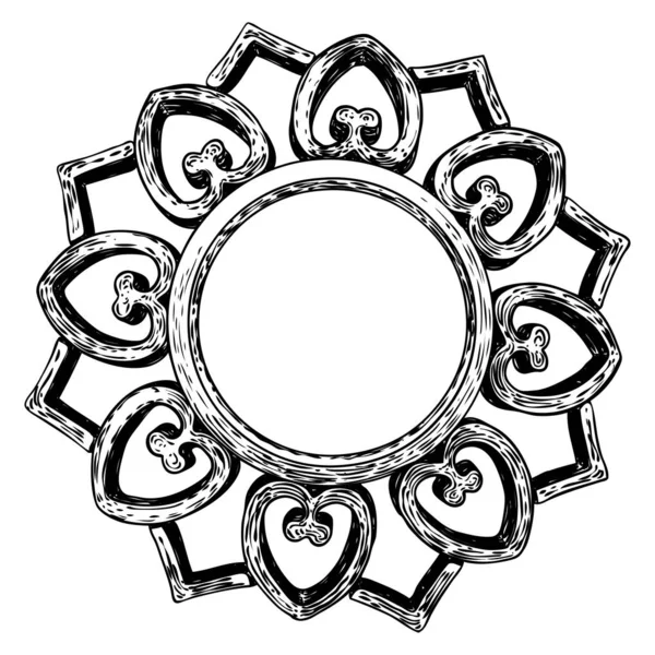Mandala floral rond circulaire comme vintage décoratif baroque ou — Image vectorielle