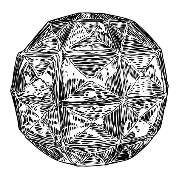 Realistyczna geometria niskiego wielokąta kryształ kulowy. 3d geometryczne — Wektor stockowy