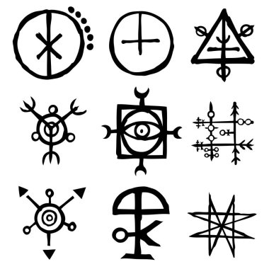 Eski İskandinav rünlerinden oluşan hayali bir set. Runik Alp