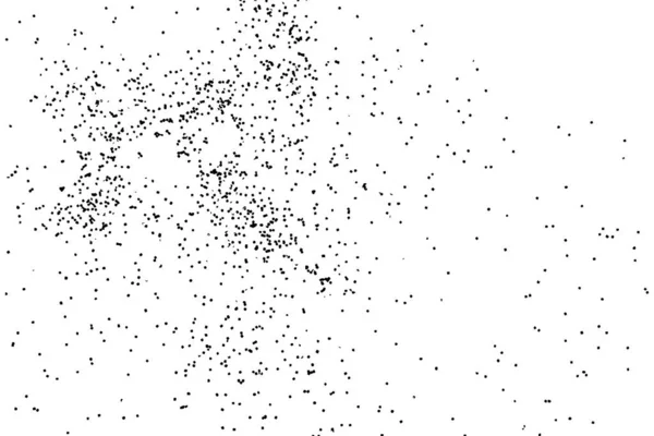 Pulverización de partículas, polvo y puntos, moléculas aleatorias. Negro sobre blanco — Archivo Imágenes Vectoriales