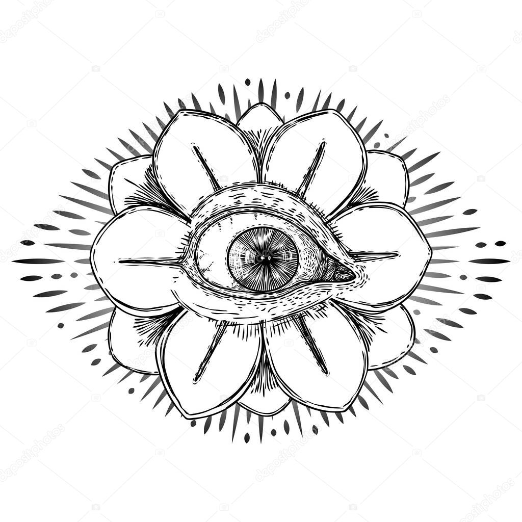 Eye of Providence or All seeing eye. Masonic symbol. New world o