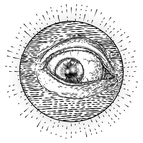 Все видят вариации символов глаз. Алхимия, религия, шпиль — стоковый вектор