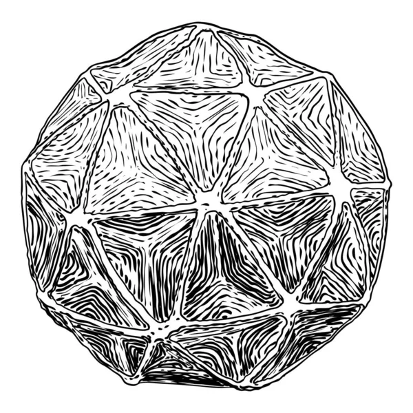 Cristal de bola de forma de geometria de polígono baixo realista. 3d geométrico —  Vetores de Stock