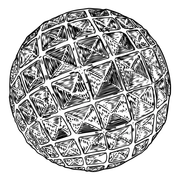 Réaliste faible géométrie polygone forme boule cristal. Géométrique 3d — Image vectorielle