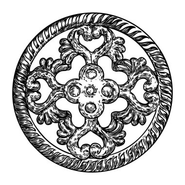 Klasik çiçek tasarım elementi. Viktorya dönemi ya da İspanyol tarzı moda desenleri tasarlamak için filigran çiçekli barok çiçek süsü. Vektör.