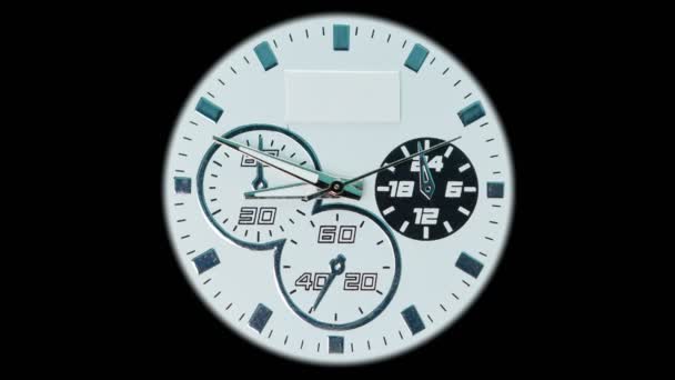 Widok twarzy zegara z szybko poruszającym się zegarem czas upływa. Czas ucieka. Timelapse zegara stołowego. Każda minuta liczy się pomysł. 4k. — Wideo stockowe