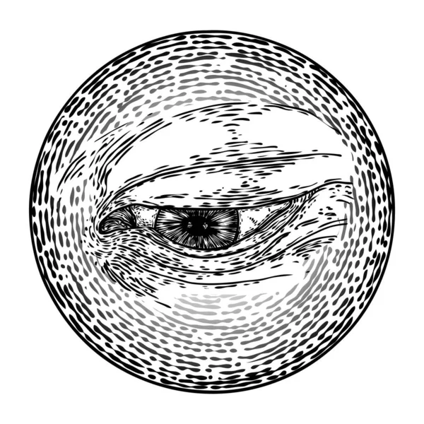 Verschiedene Zeichnungen Des Allsehenden Auges Verschiedene Richtungen Und Emotionen Das — Stockvektor