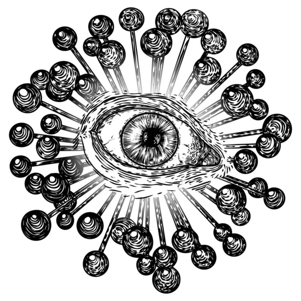 Глаз Провидения Всевидящее Око Масонский Символ Новый Мировой Порядок Священный — стоковый вектор