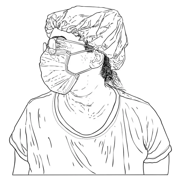 保護医療面マスクの女性 新しい通常の社会的概念 若い女性は 予防とコロナウイルスCovid 19ウイルスや都市大気汚染から保護を身に着けています ベクトル — ストックベクタ