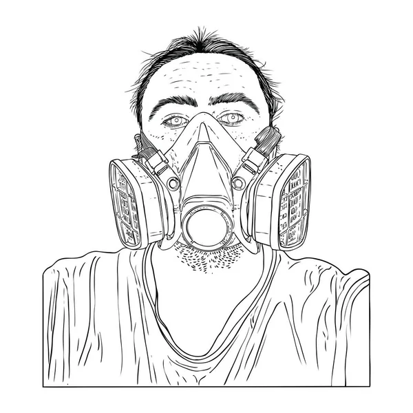 新颖的验尸官Covid 19新的正常社会观念 城市通勤者戴着防护和医疗面罩 预防和隔离感染 流感病毒污染空气污染 — 图库矢量图片