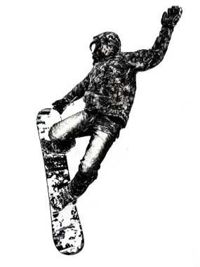 toz kar ile eylem snowboarder 