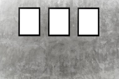 Gri doku beton zemin üzerine fotoğraf çerçevesi