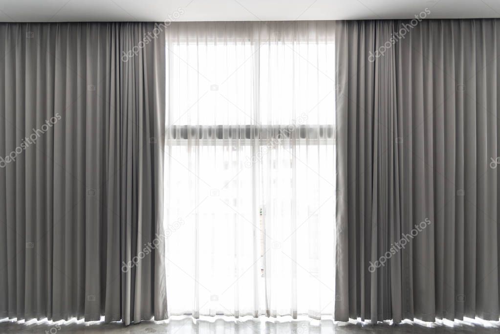 cloth curtain with window and natural light 
