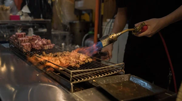 Asian style barbecue cooking — Stock Photo, Image