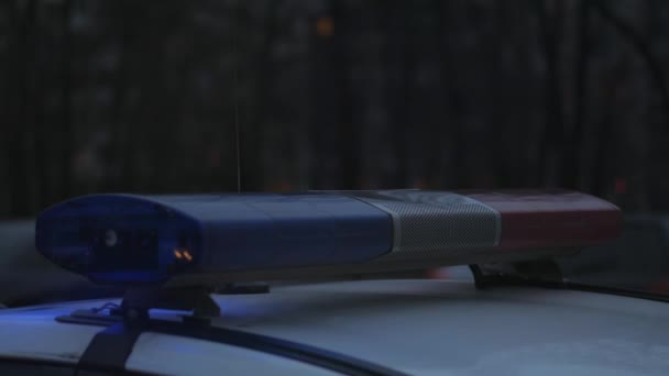 Coche de policía en la carretera — Vídeo de stock