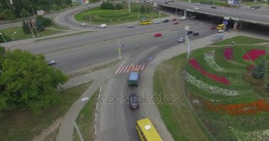 Otoyol kavşağı havadan görünümü