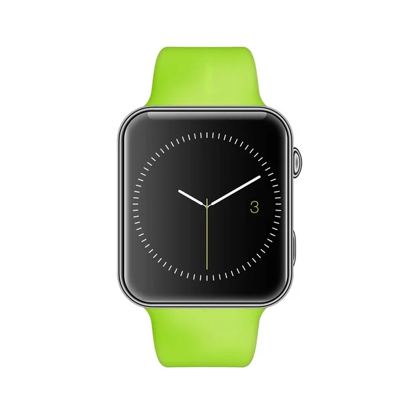 Son moda renkli Raster illüstrasyon, alüminyum akıllı saatle Smartwatch arabirimi gösteri zamanı