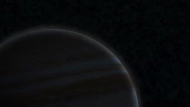 Güneş görünüme Jüpiter'in ufukta patlamaları ve yüzey aydınlatır. Veri: Nasa/Jpl.