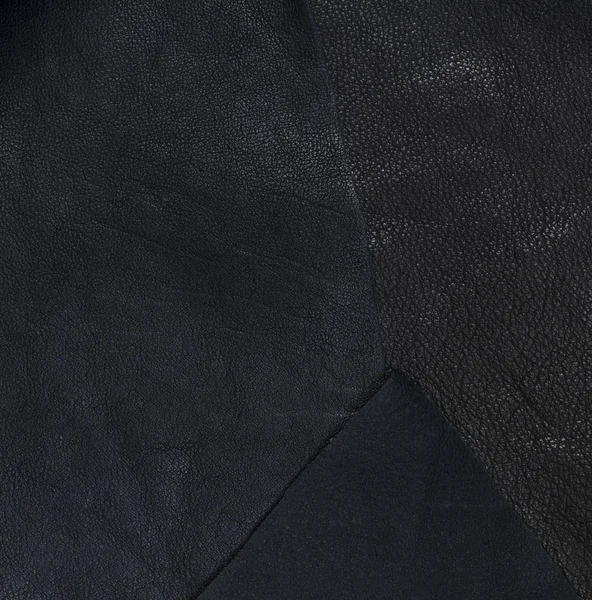 Üç doğal, gerçek siyah deri doku