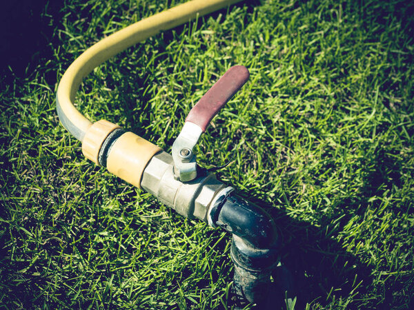 Garden irrigation system watering lawn